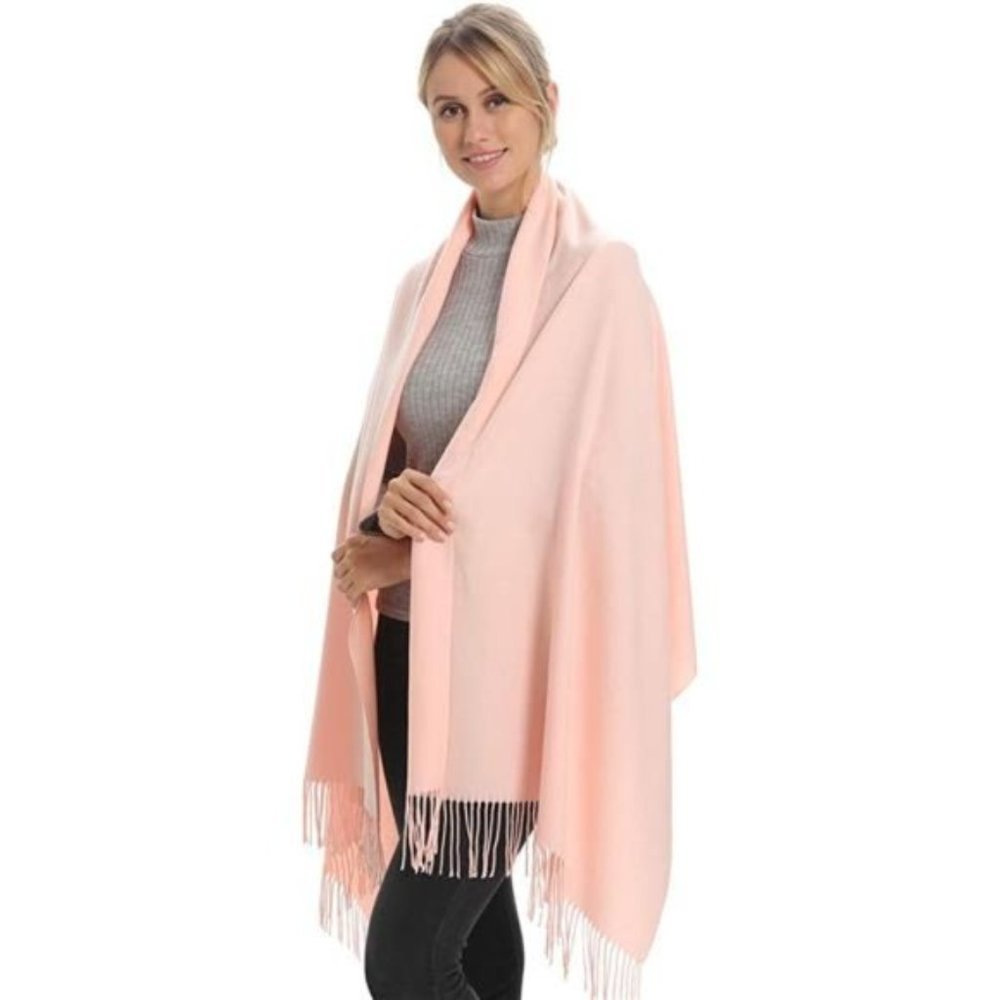 SOFT cashmere wool blend scarf wrap light pink